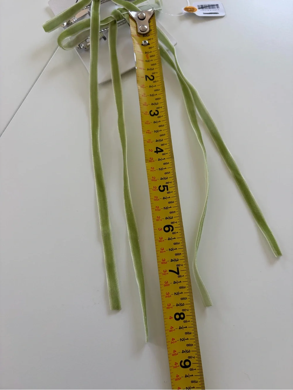 Free People Lime Green Velvet Bow Hair Clips Set of 2
